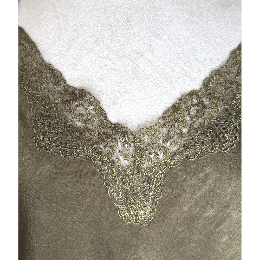 Linea Donatella Lace Trim Satin Camisole Top XL Fairy Whimsigoth Romantic Goth - Picture 5 of 10